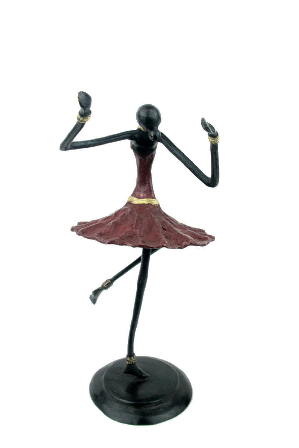 Ballerine 40 cm rouge n°1 Bronzes d'Afrique