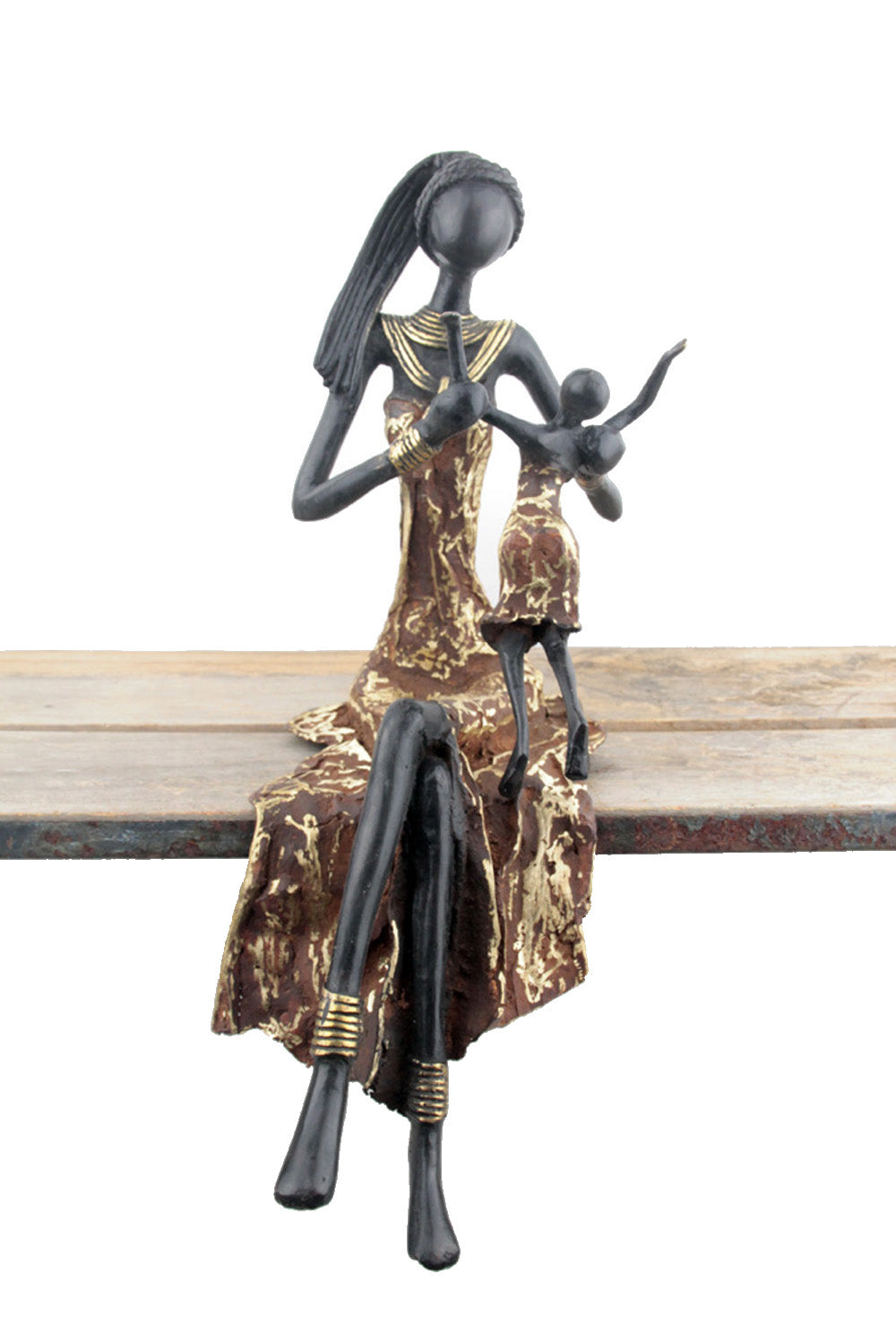 Bronze assis 40 cm marron n°2 Bronzes d'Afrique