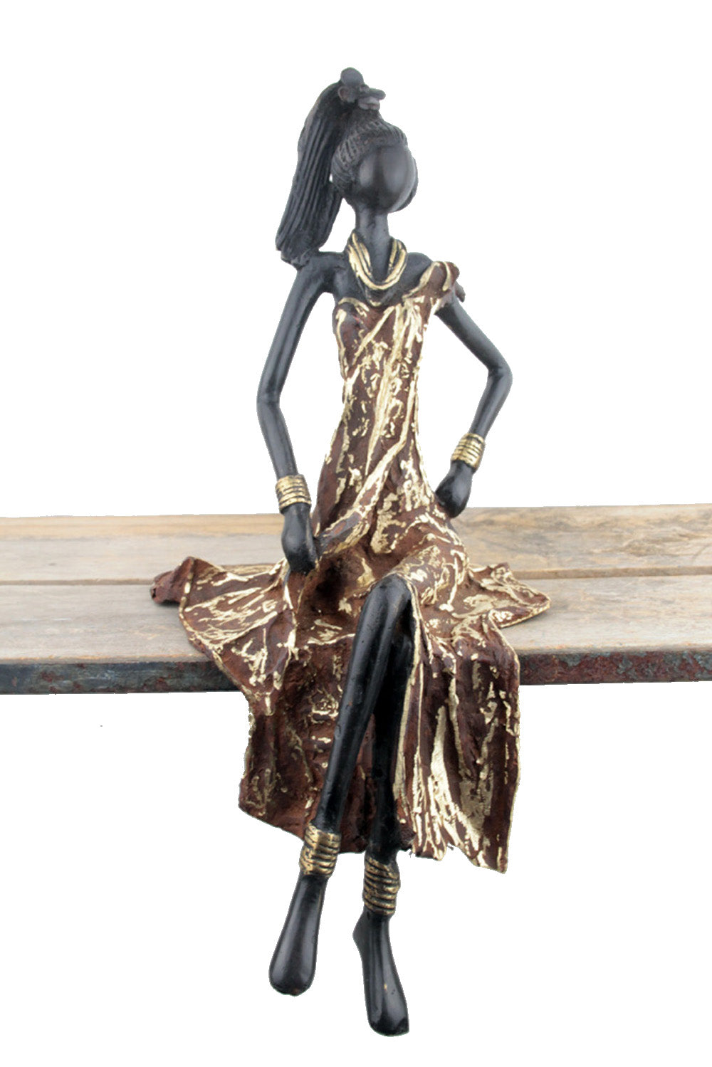 Bronze assis 40 cm marron n°7 Bronzes d'Afrique