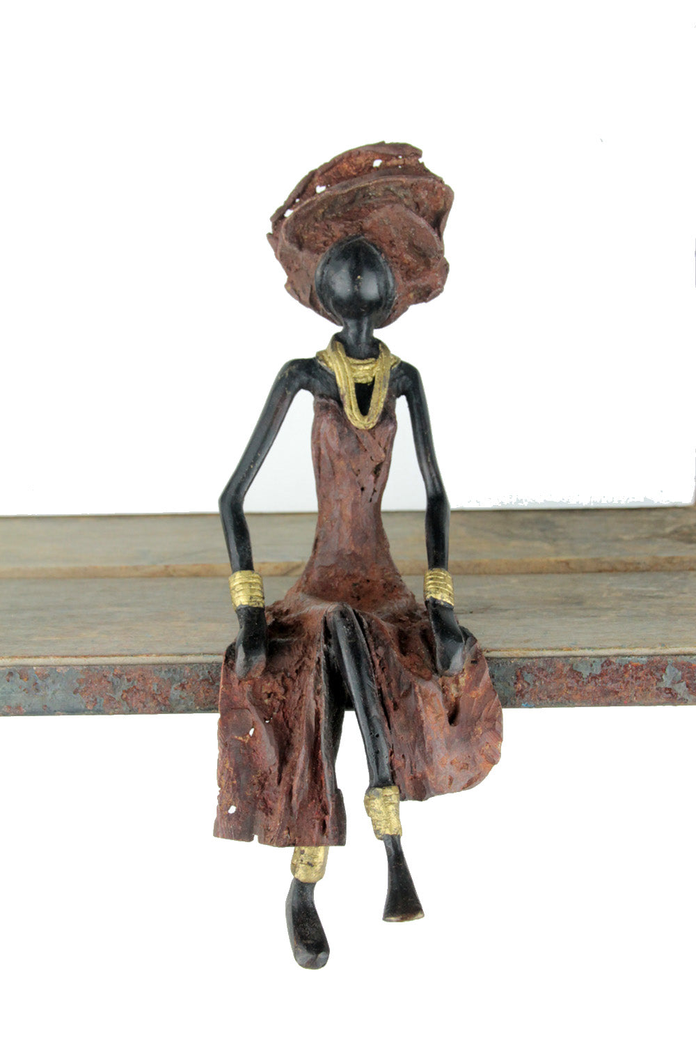 Bronze assis 25 cm marron n°6 Bronzes d'Afrique