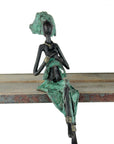 Bronze assis 25 cm vert n°13 Bronzes d'Afrique