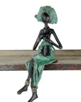 Bronze assis 25 cm vert n°13 Bronzes d'Afrique