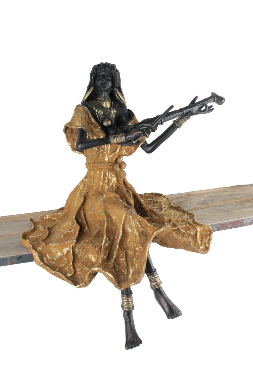 Bronze Issouf exceptionnel assis 55 cm marron n°2 Bronzes d'Afrique