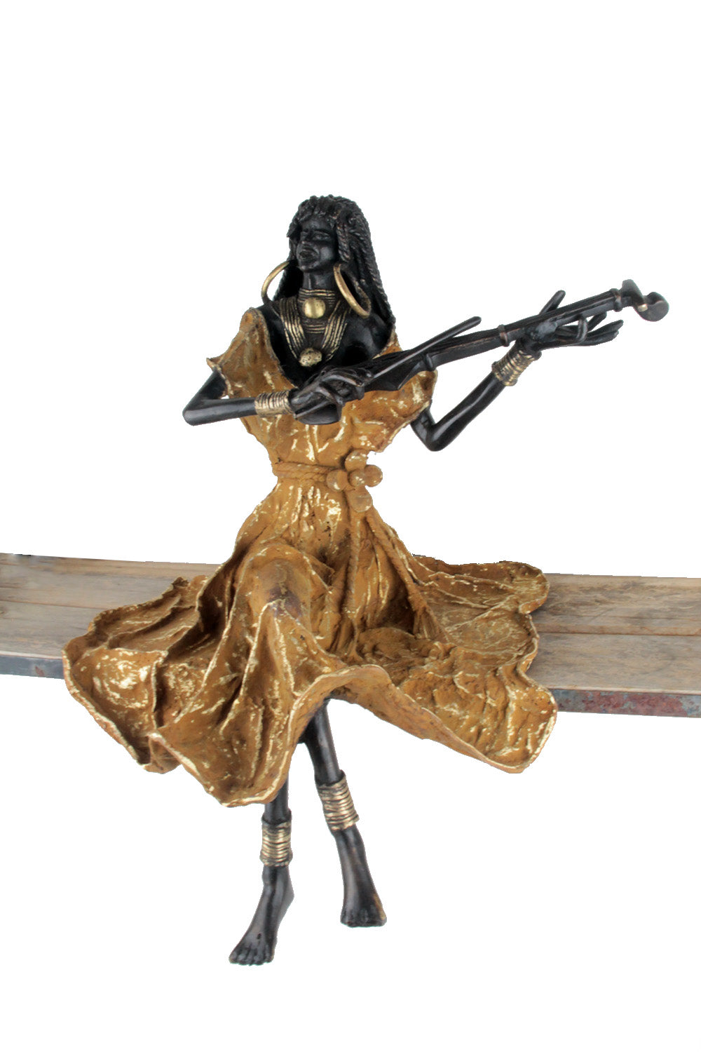 Bronze Issouf exceptionnel assis 55 cm marron n°2 Bronzes d'Afrique