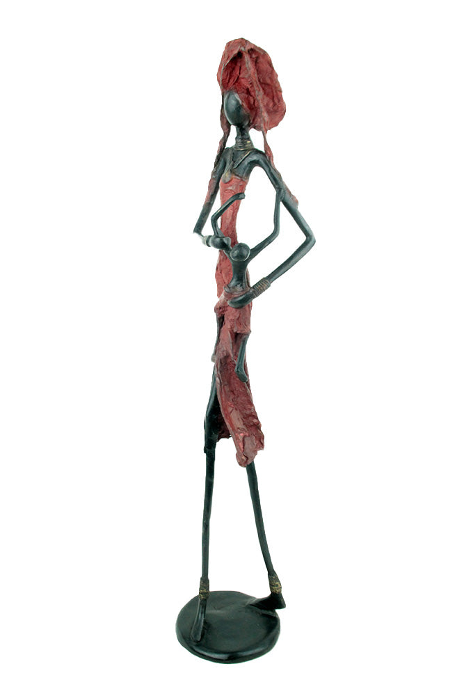 Bronze 55 cm rouge n°3 Bronzes d'Afrique