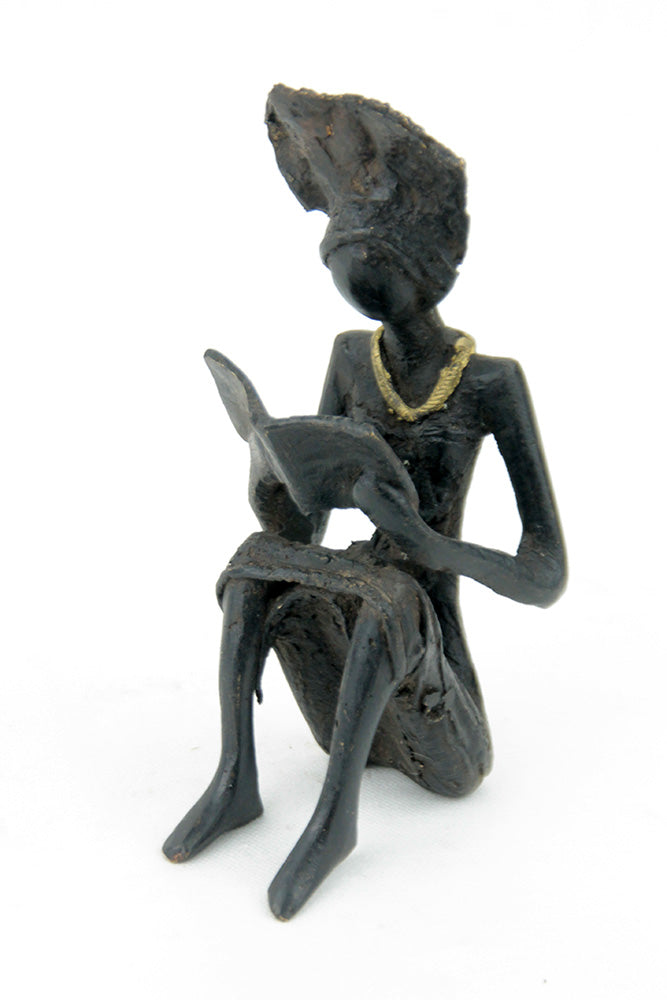 Bronze assis à poser 25 cm noir n°9 Bronzes d'Afrique