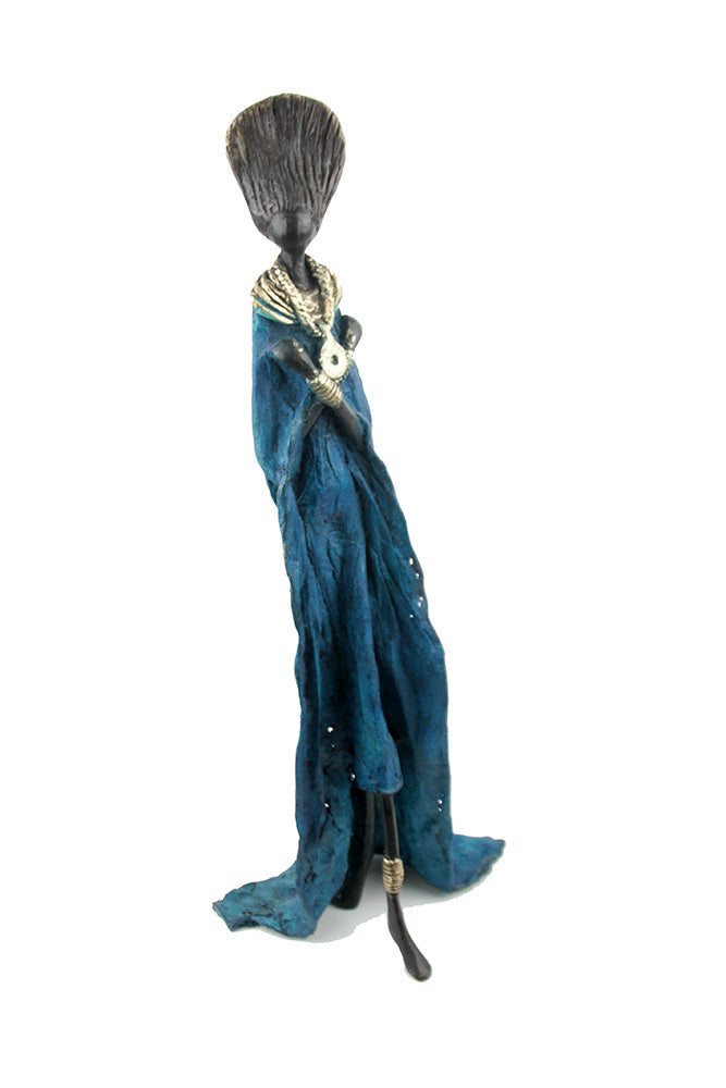 Bronze sans socle 55 cm bleu n°1 Bronzes d'Afrique