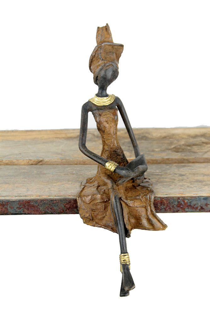 Bronze assis 25 cm marron n°17 Bronzes d'Afrique