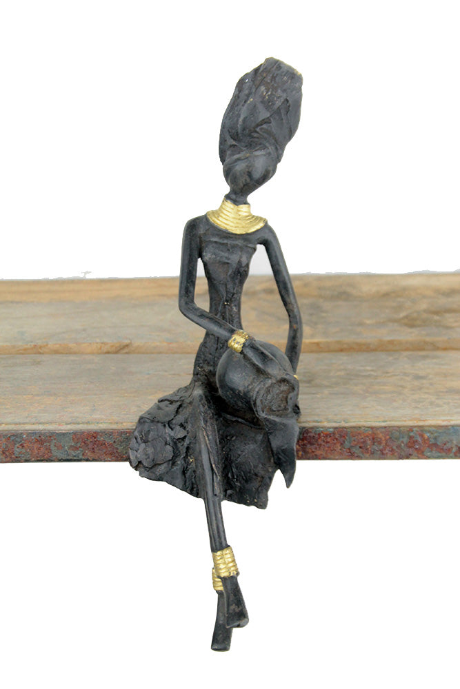 Bronze assis 25 cm noir n°6 Bronzes d'Afrique