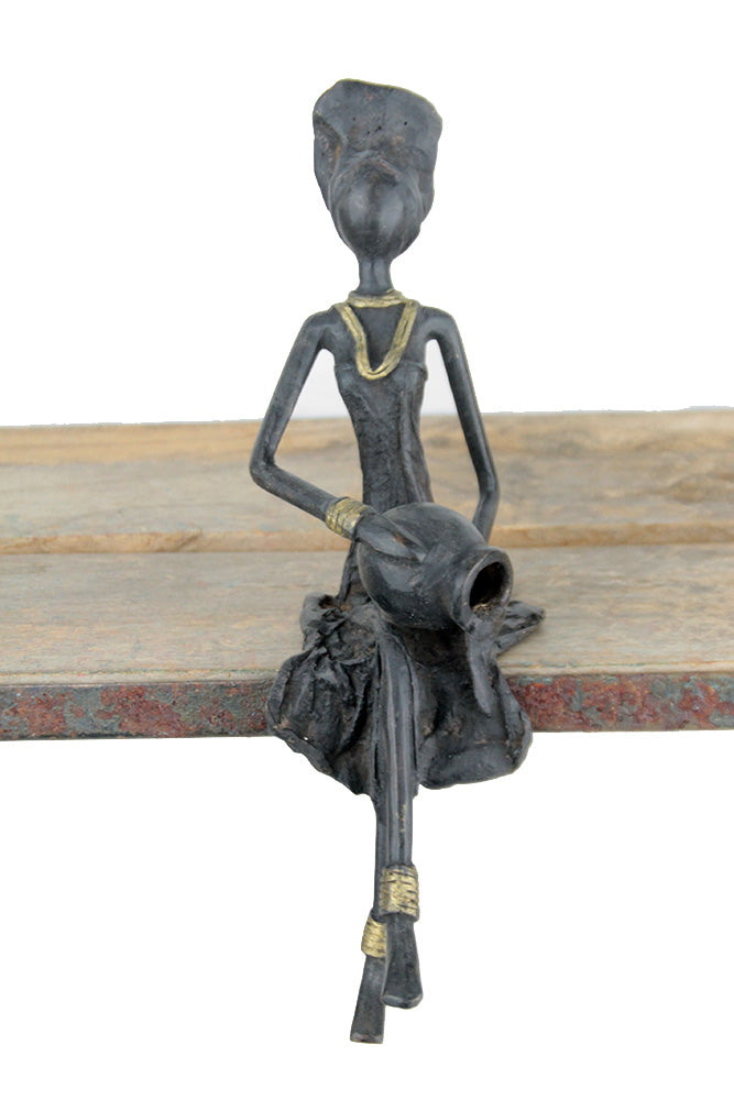 Bronze assis 25 cm noir n°10 Bronzes d'Afrique