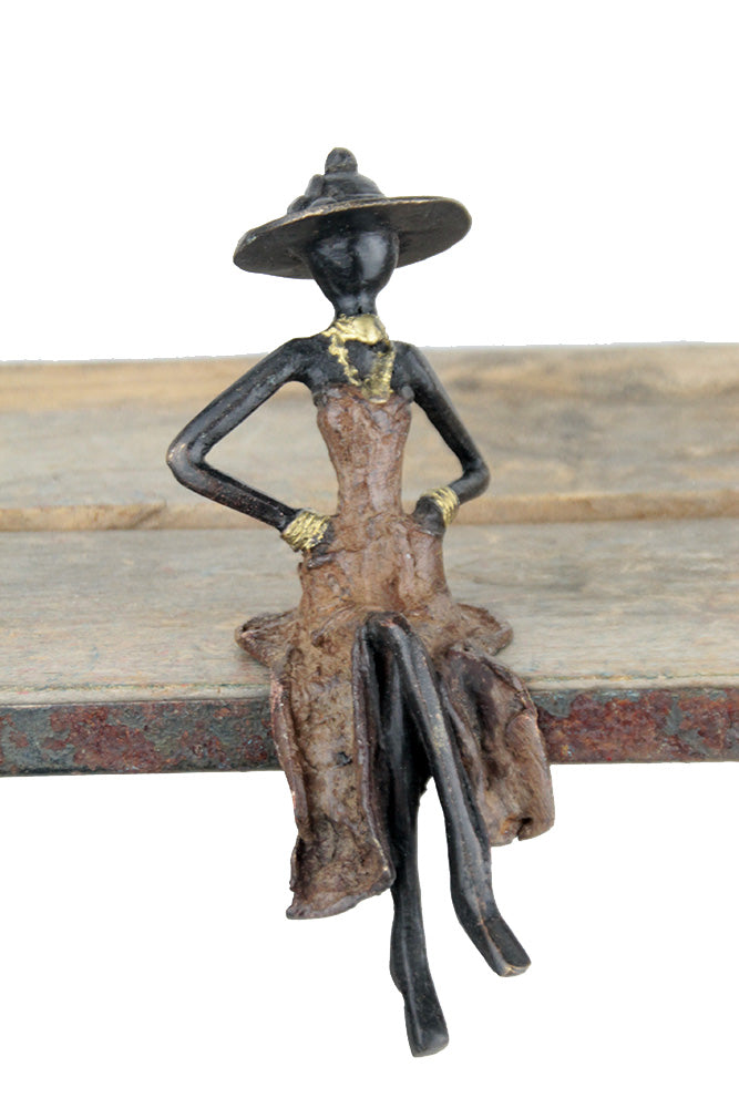 Bronze assis 20 cm marron n°9 Bronzes d'Afrique