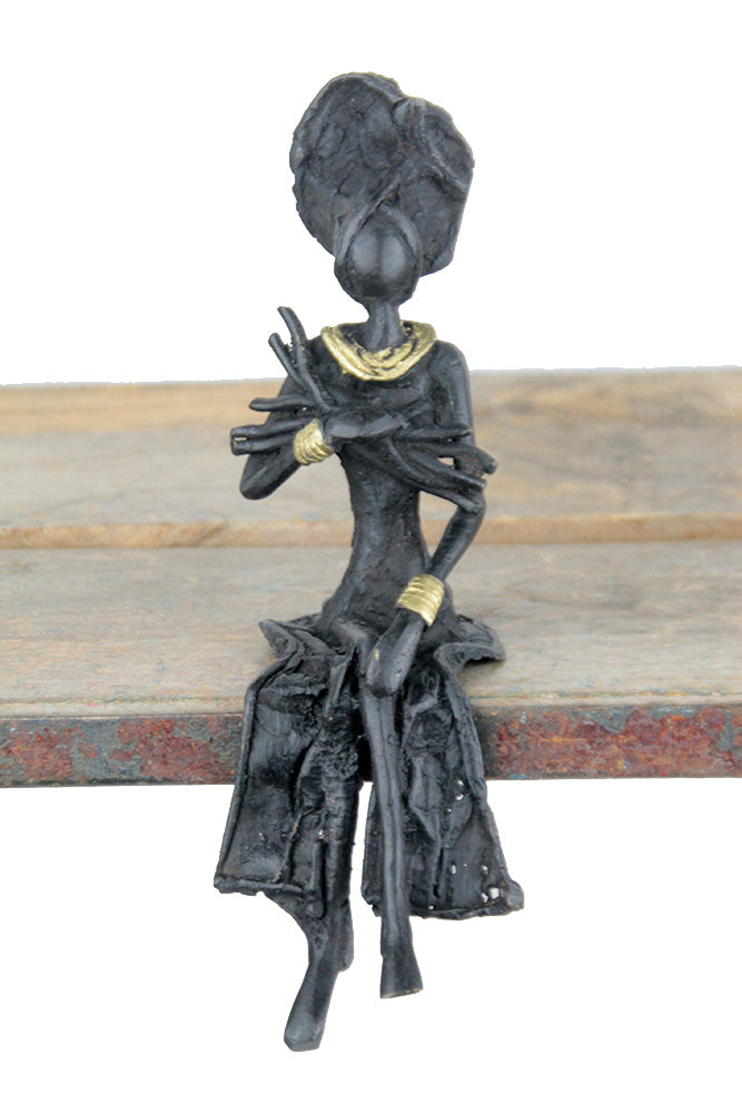 Bronze assis 20 cm noir n°7 Bronzes d'Afrique