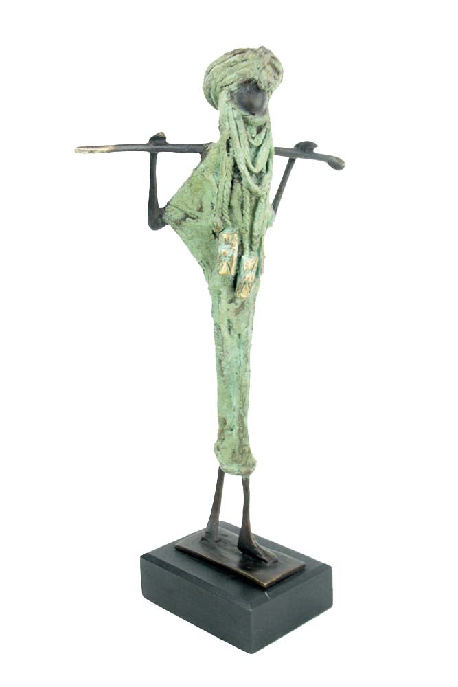 Touareg 35 cm vert n°2 Bronzes d'Afrique