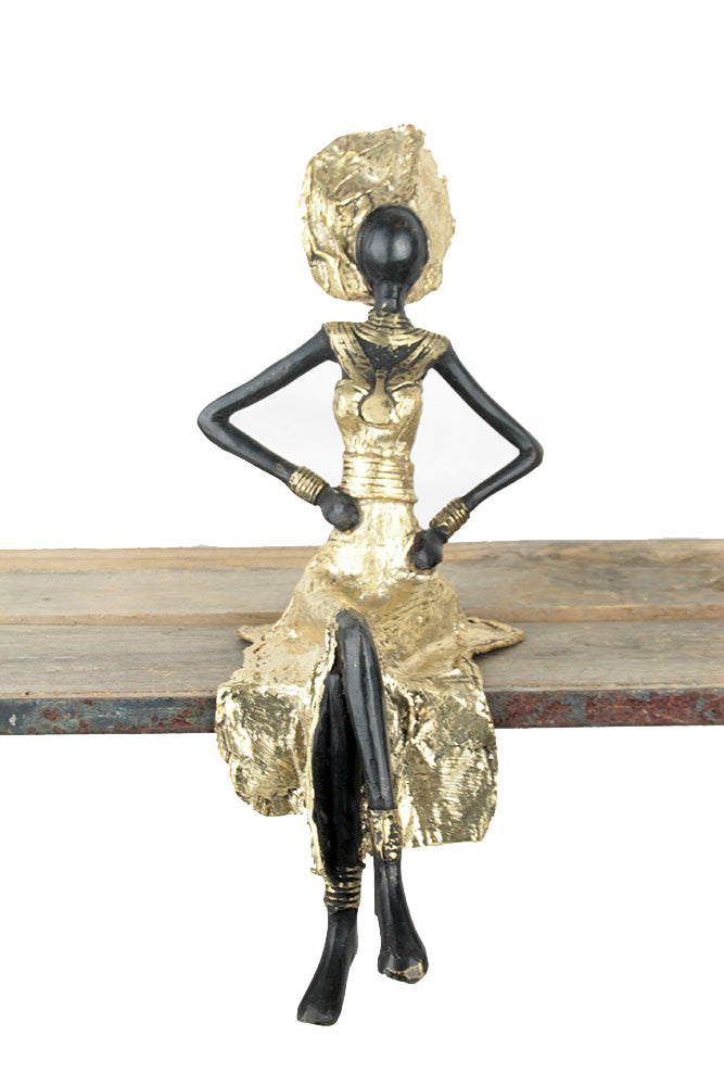 Bronze assis 35 cm doré n°3 Bronzes d'Afrique