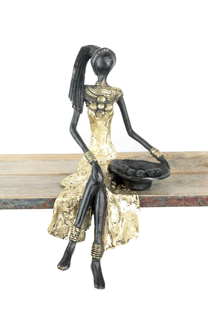 Bronze assis 35 cm doré n°1 Bronzes d'Afrique