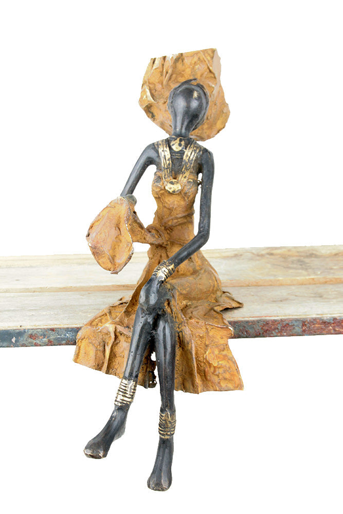 Bronze assis 35 cm marron n°5 Bronzes d'Afrique