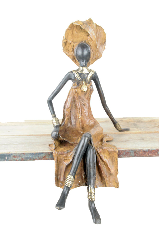 Bronze assis 35 cm marron n°6 Bronzes d'Afrique