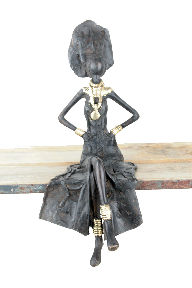 Bronze assis 35 cm noir n°3 Bronzes d'Afrique