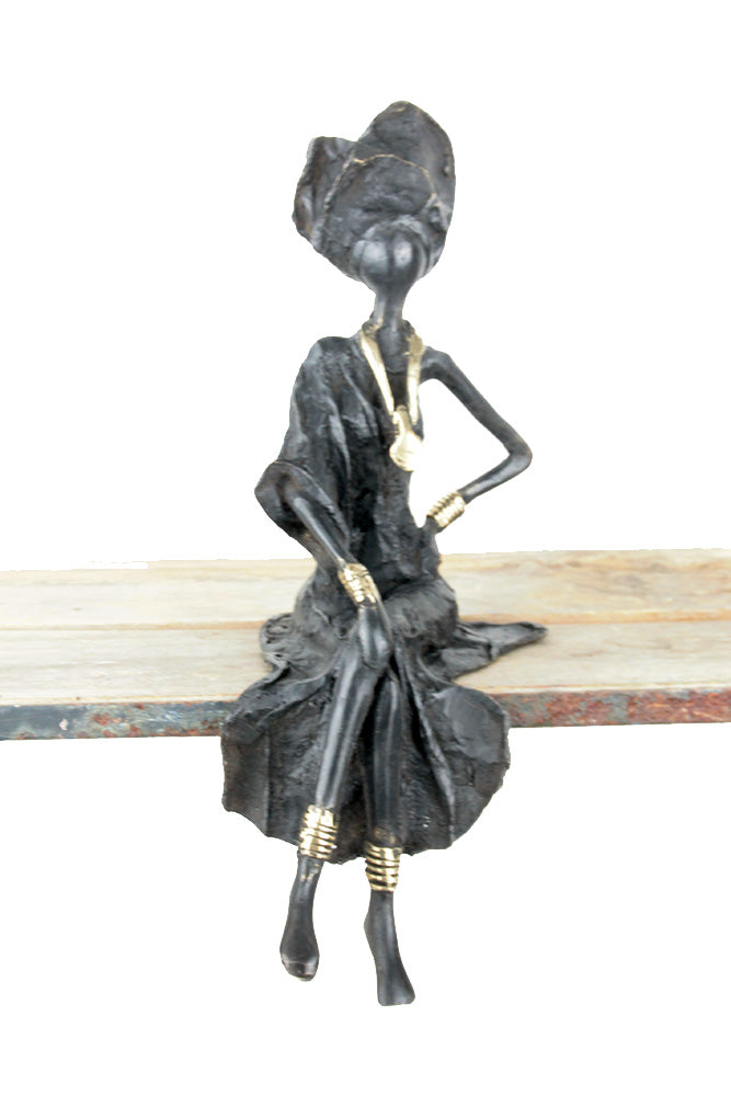 Bronze assis 35 cm noir n°5 Bronzes d'Afrique