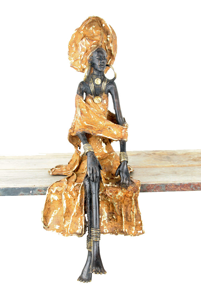 Bronze assis 40 cm marron n°9 Bronzes d'Afrique
