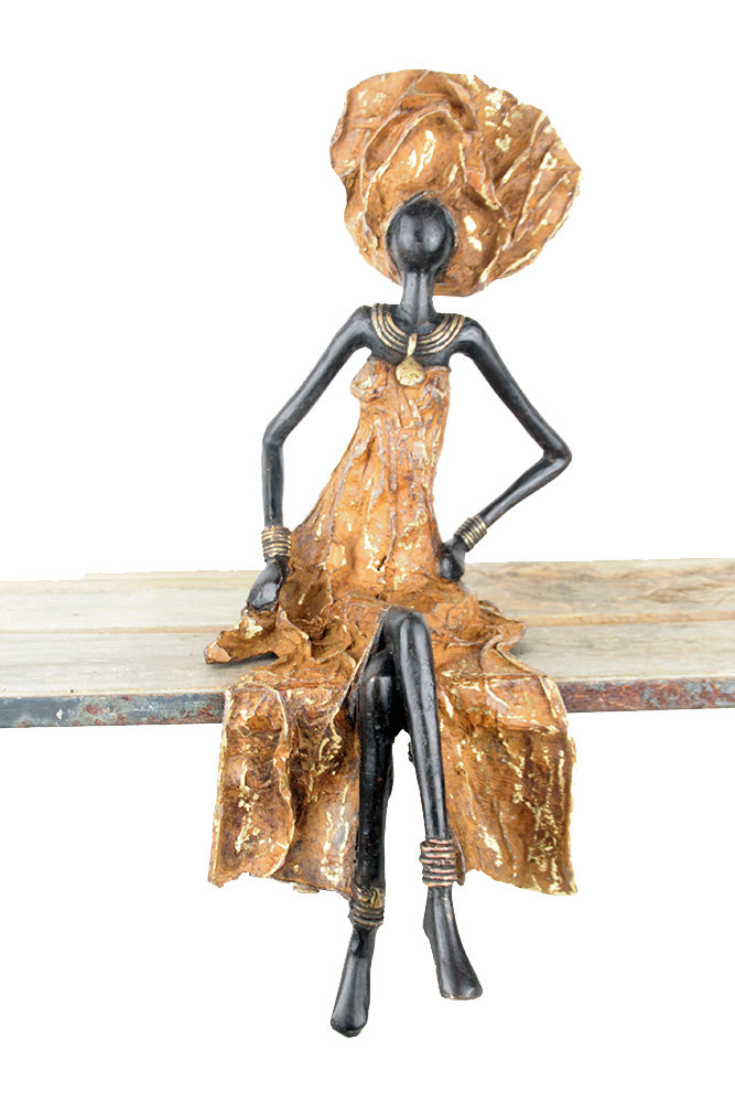 Bronze assis 40 cm marron n°11 Bronzes d'Afrique