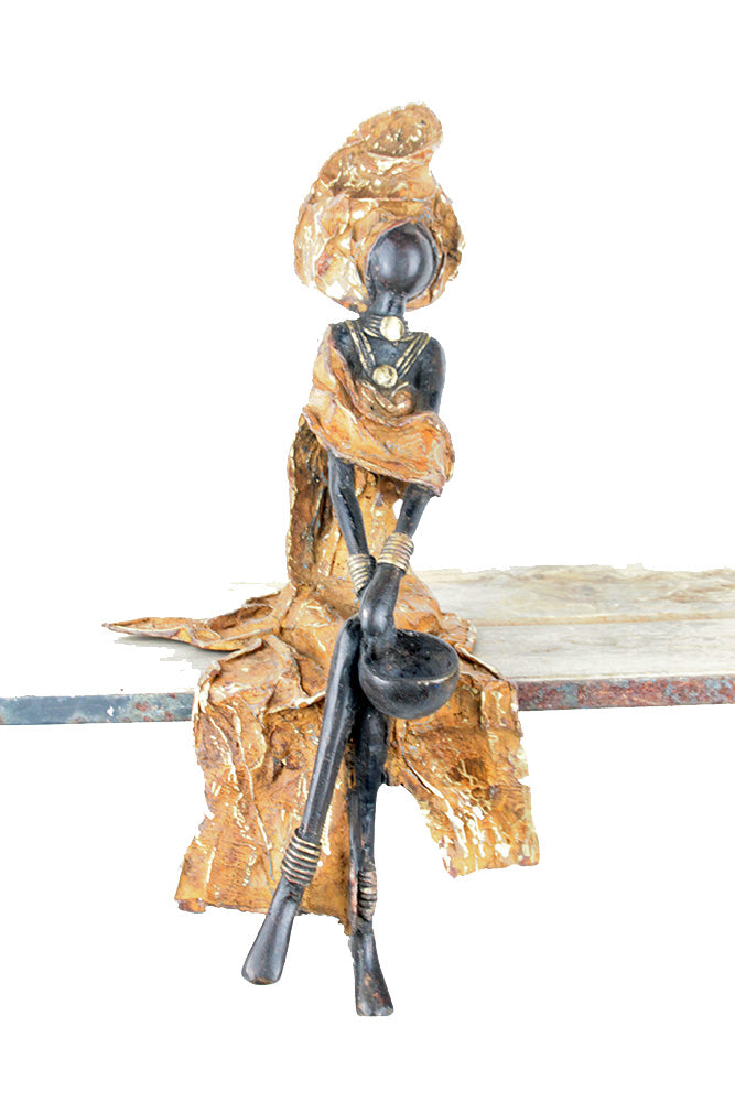 Bronze assis 40 cm marron n°12 Bronzes d'Afrique