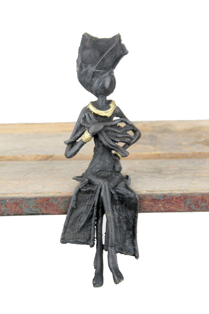 Bronze assis 20 cm noir n°1 Bronzes d'Afrique