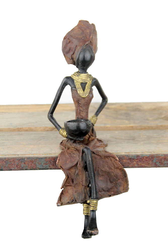 Bronze assis 25 cm marron n°24 Bronzes d'Afrique