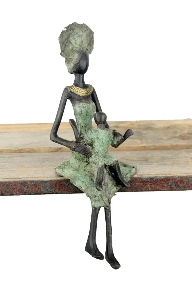 Bronze assis 25 cm vert n°3 Bronzes d'Afrique