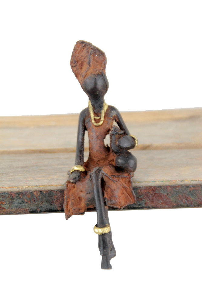 Bronze assis 15 cm marron n°11 Bronzes d'Afrique