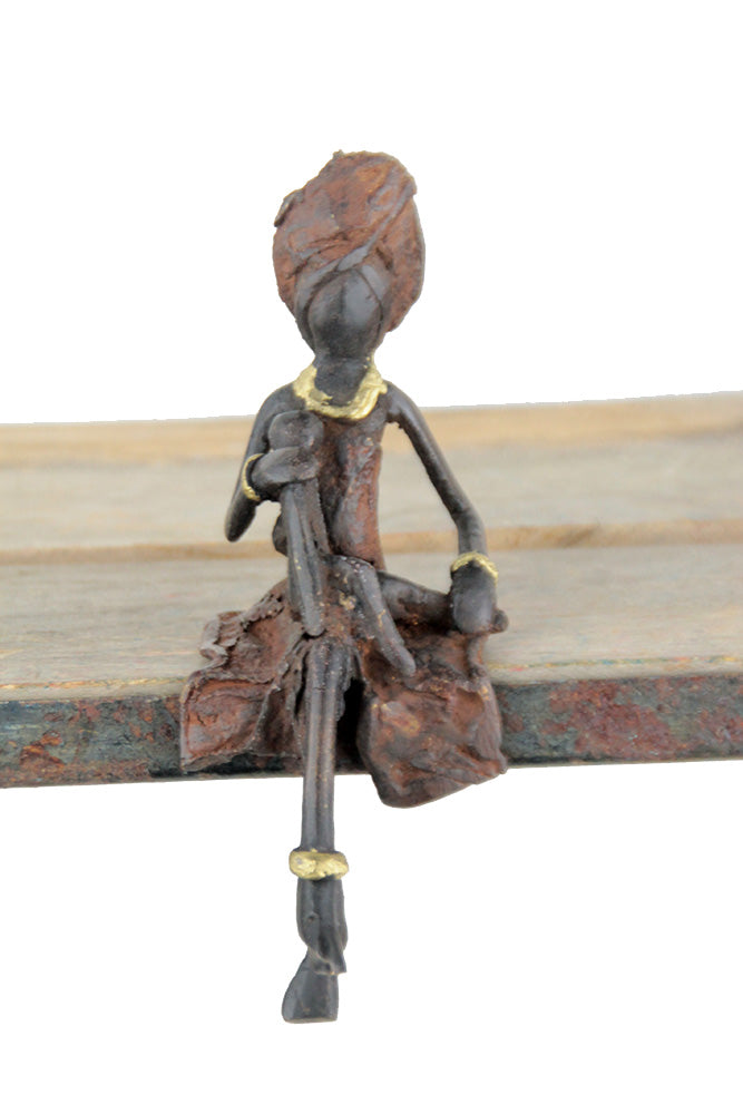 Bronze assis 15 cm marron n°13 Bronzes d'Afrique