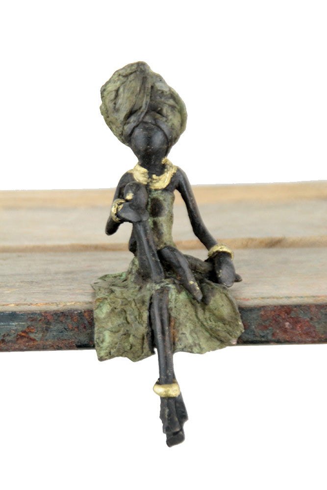 Bronze assis 15 cm vert n°13 Bronzes d'Afrique