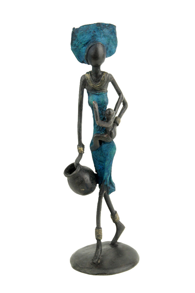 Bronze 25 cm bleu n°5 Bronzes d'Afrique