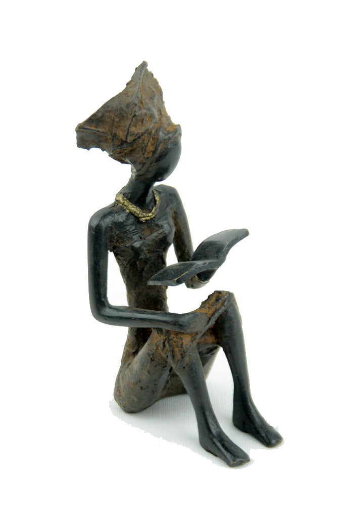 Bronze assis à poser 25 cm marron n°3 Bronzes d'Afrique