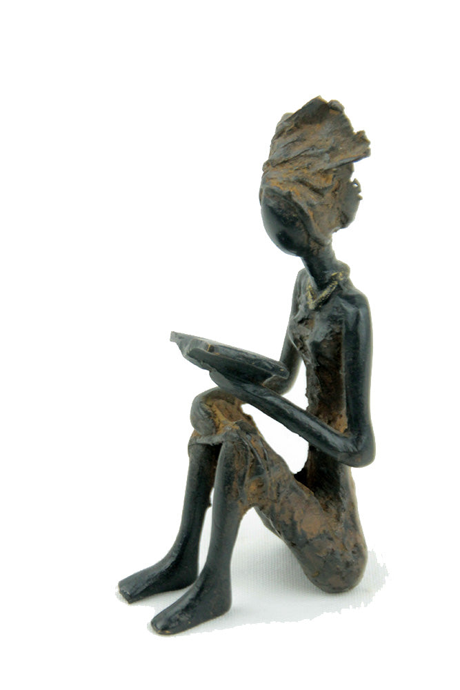 Bronze assis à poser 25 cm marron n°3 Bronzes d'Afrique