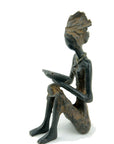 Bronze assis à poser 25 cm marron n°3 Bronzes d'Afrique