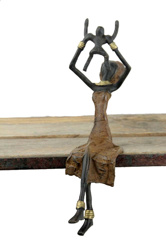 Bronze assis 25 cm marron n°7 Bronzes d'Afrique