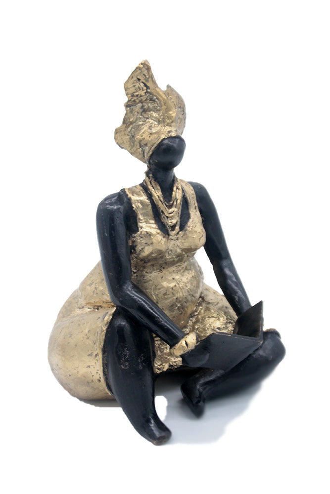 Bronze Big Mama 25 cm doré n°3 Bronzes d'Afrique