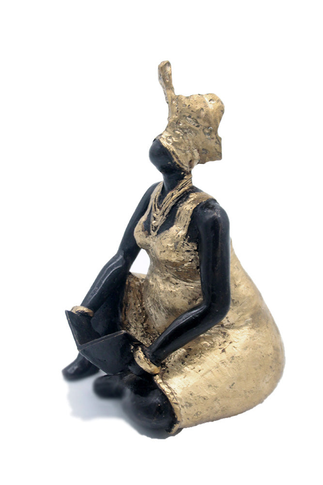 Bronze Big Mama 25 cm doré n°3 Bronzes d'Afrique