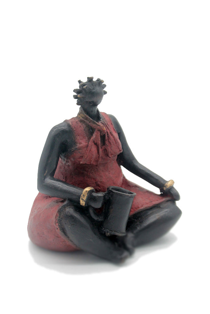 Bronze Big Mama 25 cm rouge n°2 Bronzes d'Afrique