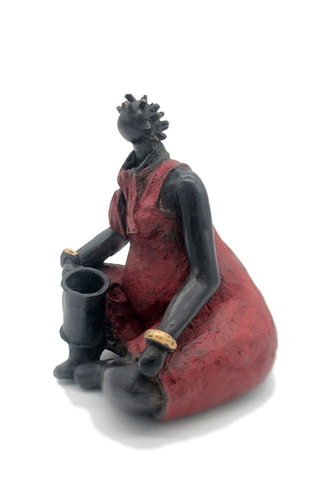 Bronze Big Mama 25 cm rouge n°2 Bronzes d'Afrique