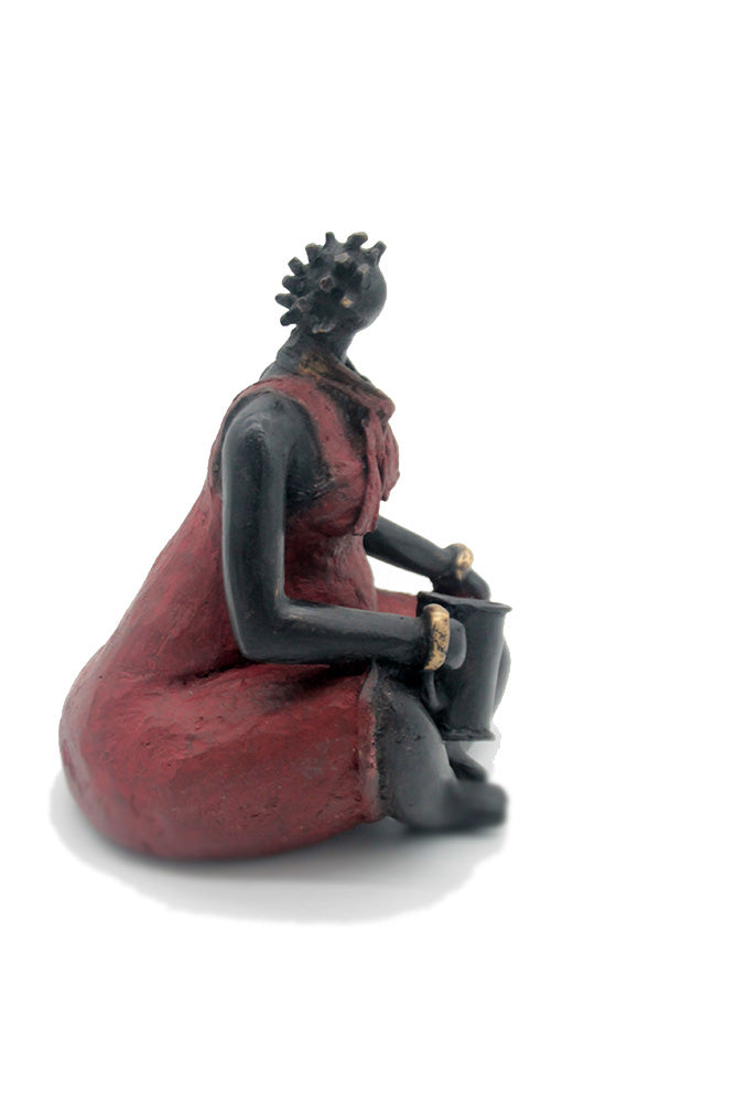 Bronze Big Mama 25 cm rouge n°2 Bronzes d'Afrique