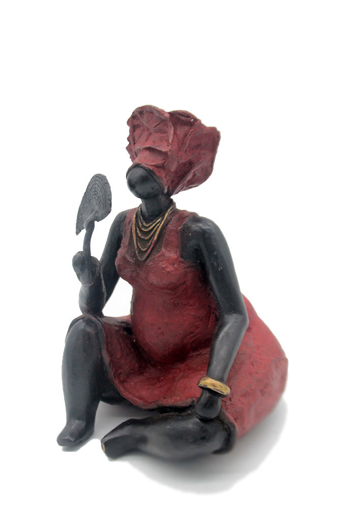Bronze Big Mama 25 cm rouge n°4 Bronzes d'Afrique