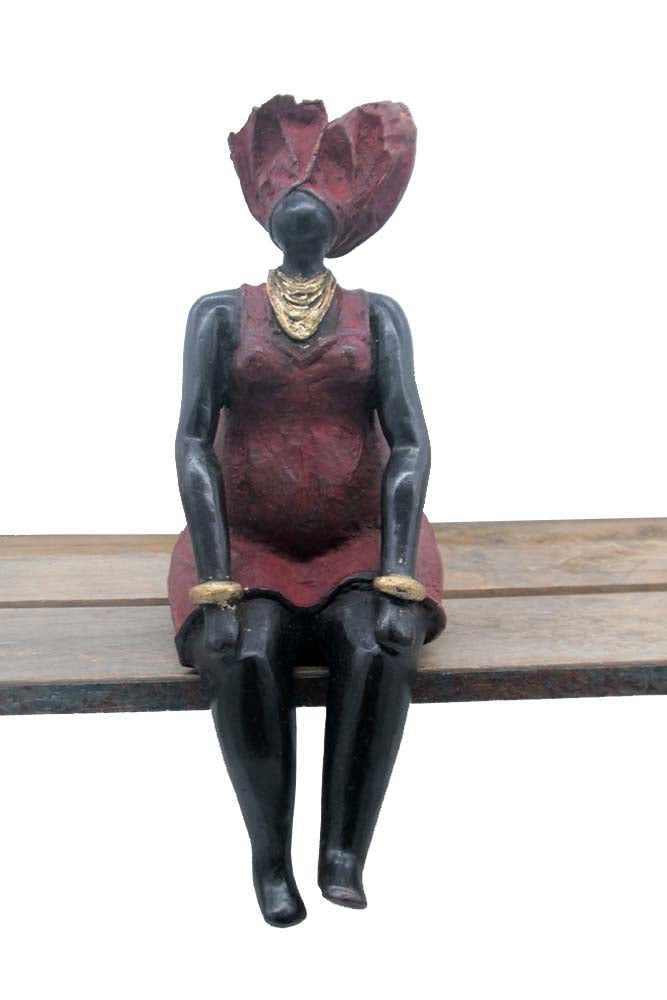Bronze Big Mama 25 cm rouge n°3 Bronzes d'Afrique
