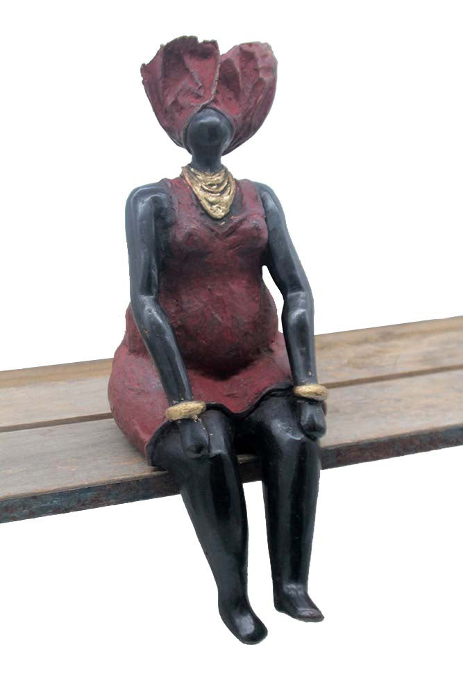 Bronze Big Mama 25 cm rouge n°3 Bronzes d'Afrique