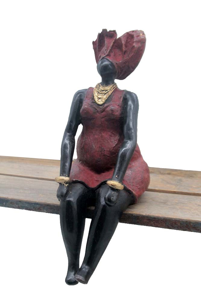 Bronze Big Mama 25 cm rouge n°3 Bronzes d'Afrique