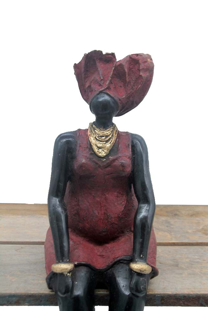 Bronze Big Mama 25 cm rouge n°3 Bronzes d'Afrique