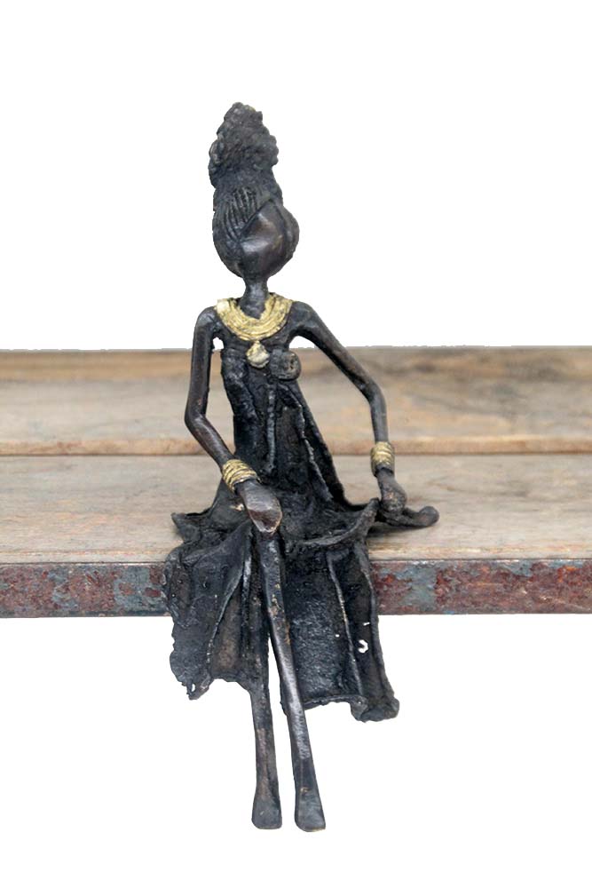 Bronze assis 20 cm noir n°6 Bronzes d'Afrique