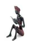 Bronze assis à poser 25 cm rouge n°7 Bronzes d'Afrique