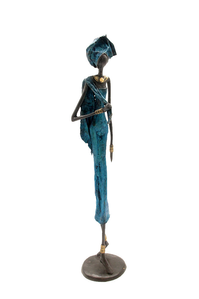 Bronze 55 cm bleu n°5 Bronzes d'Afrique